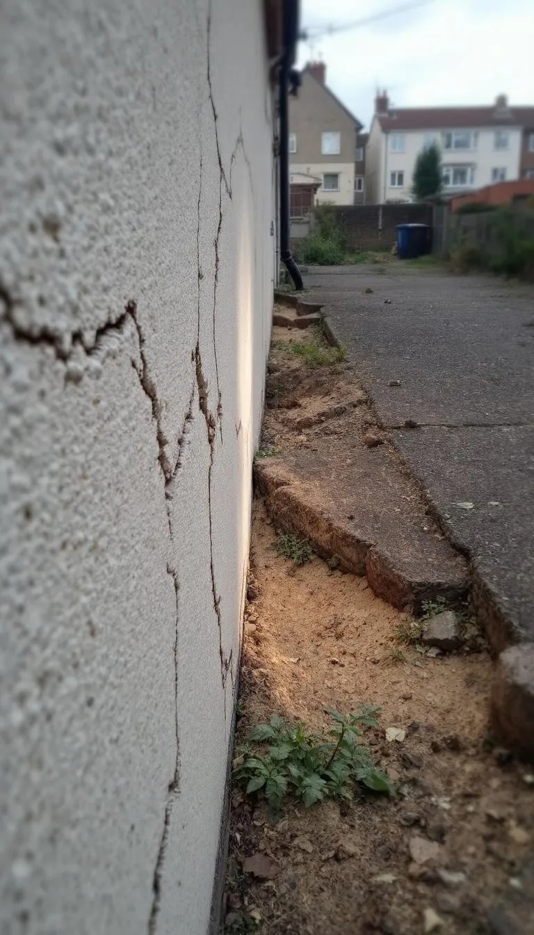 Subsidence cracks on wall
